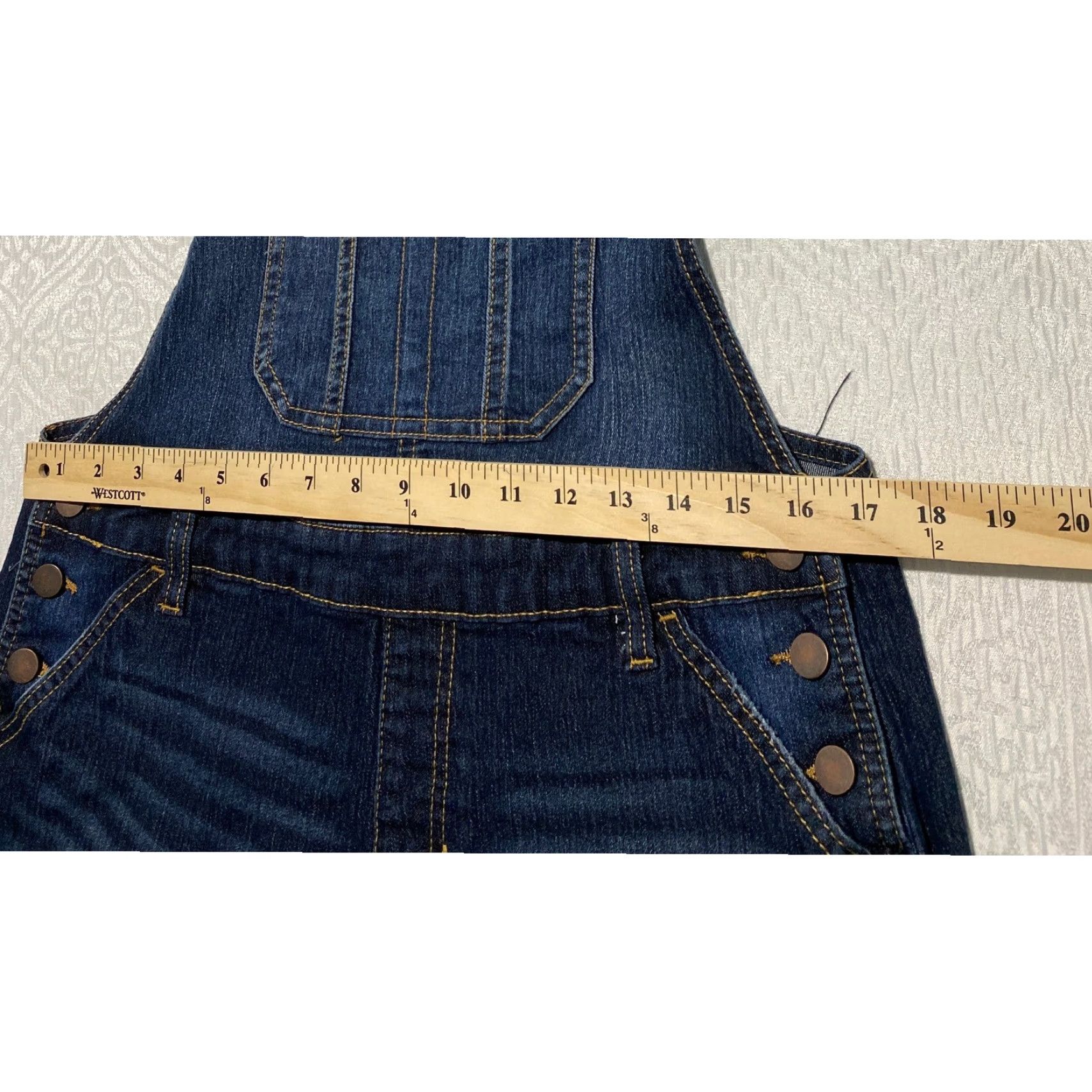 Vintage No Boundaries NoBo Womens Relaxed Denim Shortalls Dark Wash Blue Sz L 11-13 Size 32" / US 10 / IT 46 - 4 Thumbnail