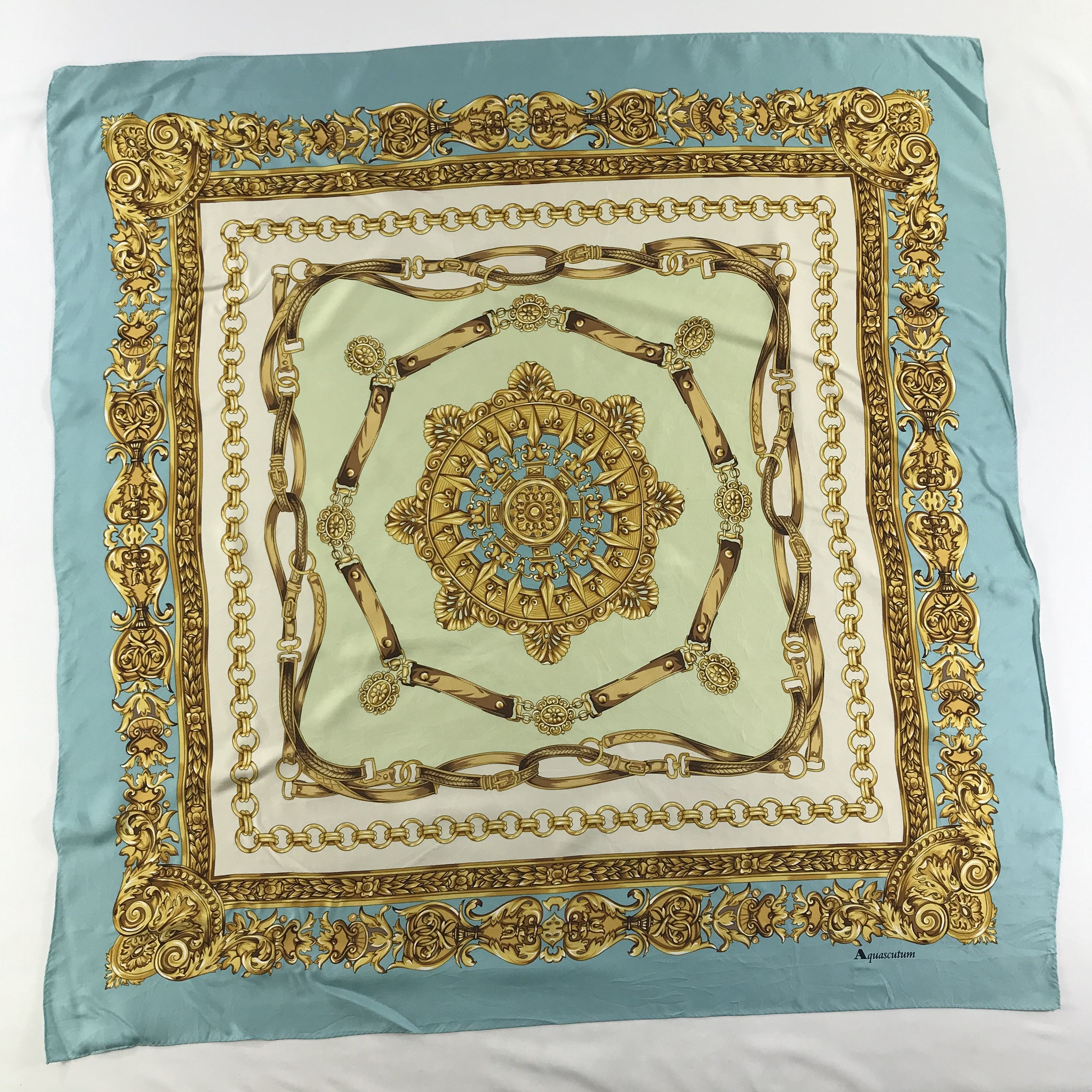 Aquascutum Vintage Aquascutum Silk Scarf Size ONE SIZE - 2 Thumbnail