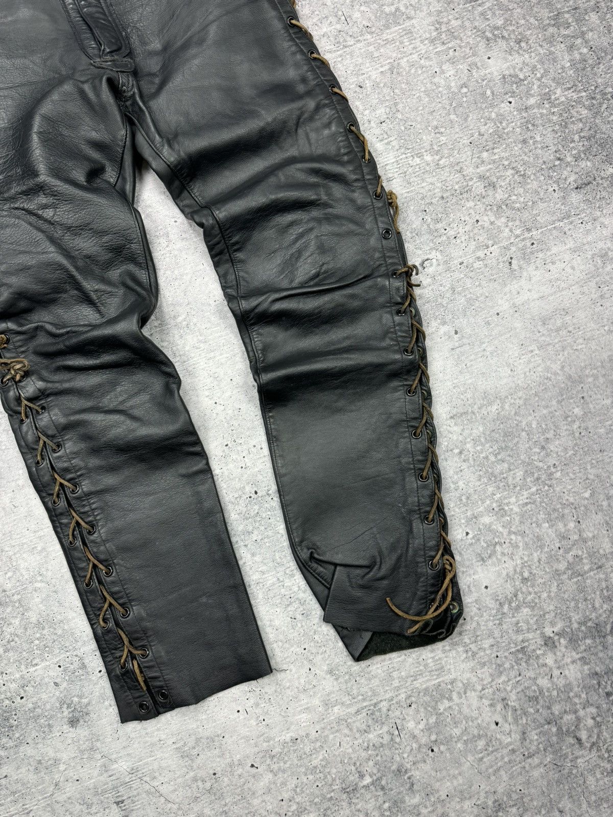 Genuine Leather × Vintage Vintage 90’s Y2K Style Casual Cowboy Genuine Leather Pants Size US 31 - 3 Thumbnail