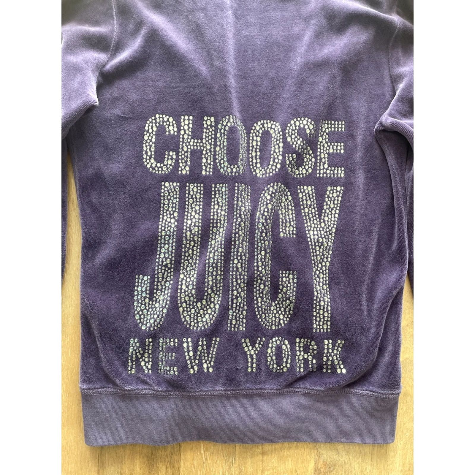 Juicy Couture VINTAGE Juicy Couture Velour Hoodie Women S Purple 90s Rhinestones Full Zip Juicy Couture Girls? Size S / US 4 / IT 40 - 2 Thumbnail