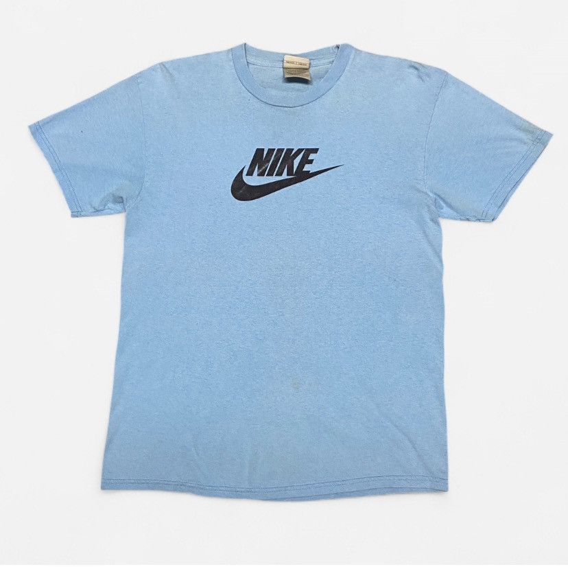 Nike Vintage Nike baby blue swoosh logo tshirt Size US M / EU 48-50 / 2 - 1 Thumbnail