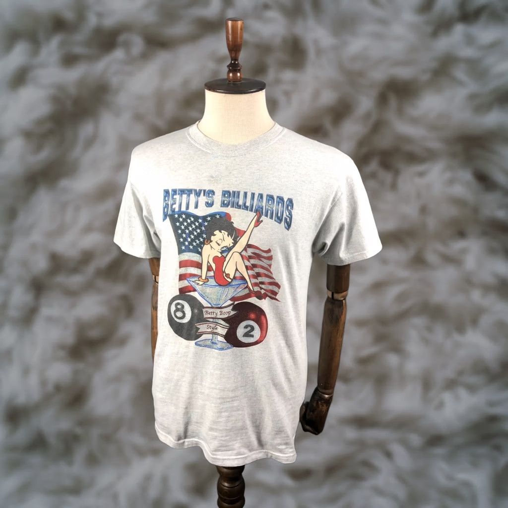 Bally Big Ball Sports Betty Boop Vintage T-Shirt Gray Men M Preshrunk Cotton Short Sleeve Crew Neck Cartoon USA Size US M / EU 48-50 / 2 - 1 Thumbnail