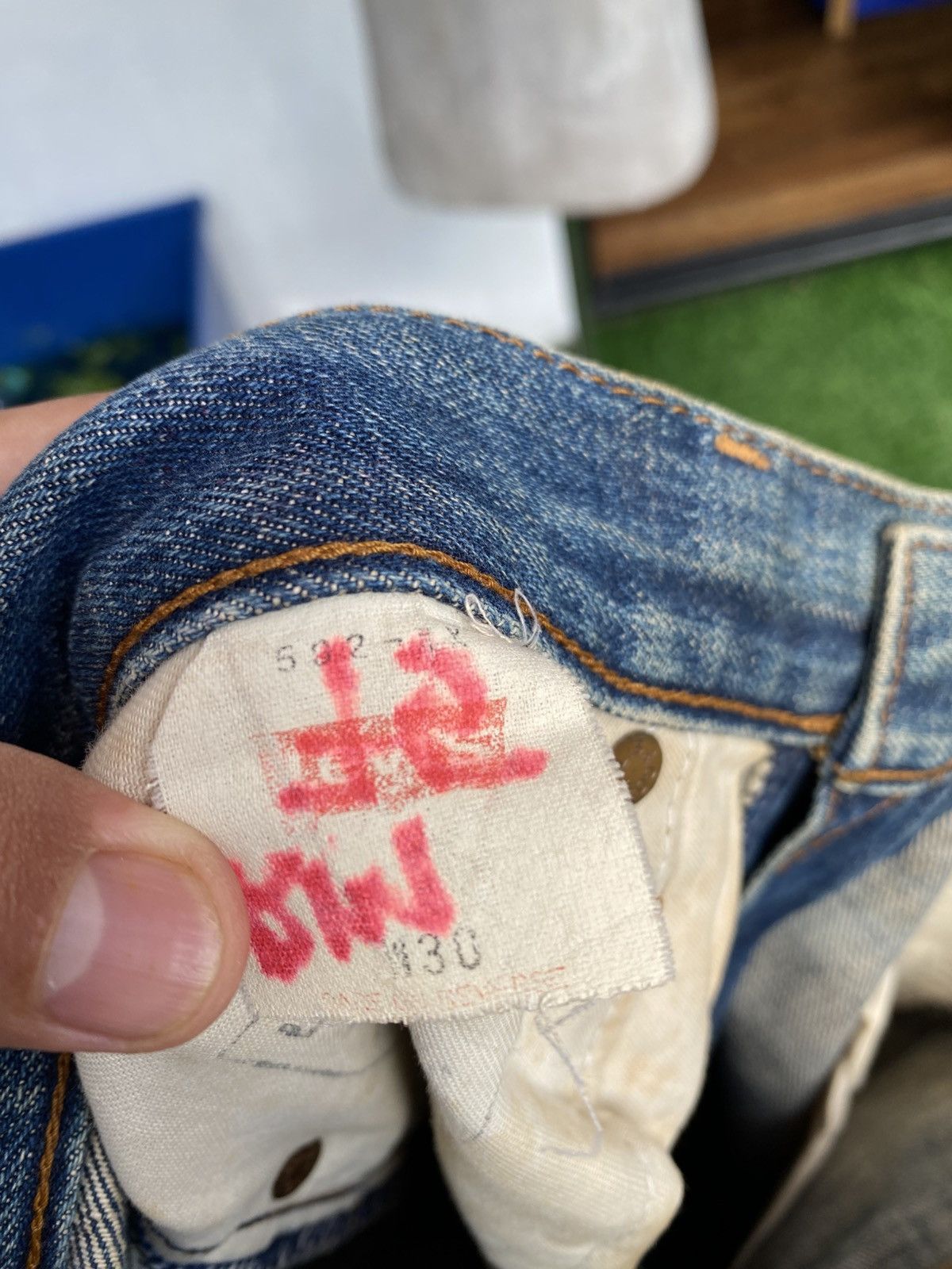 Levi's Vintage Clothing W30x31.5 Vintage levi's 502 redline big E repaired denime Size US 30 / EU 46 - 9 Thumbnail