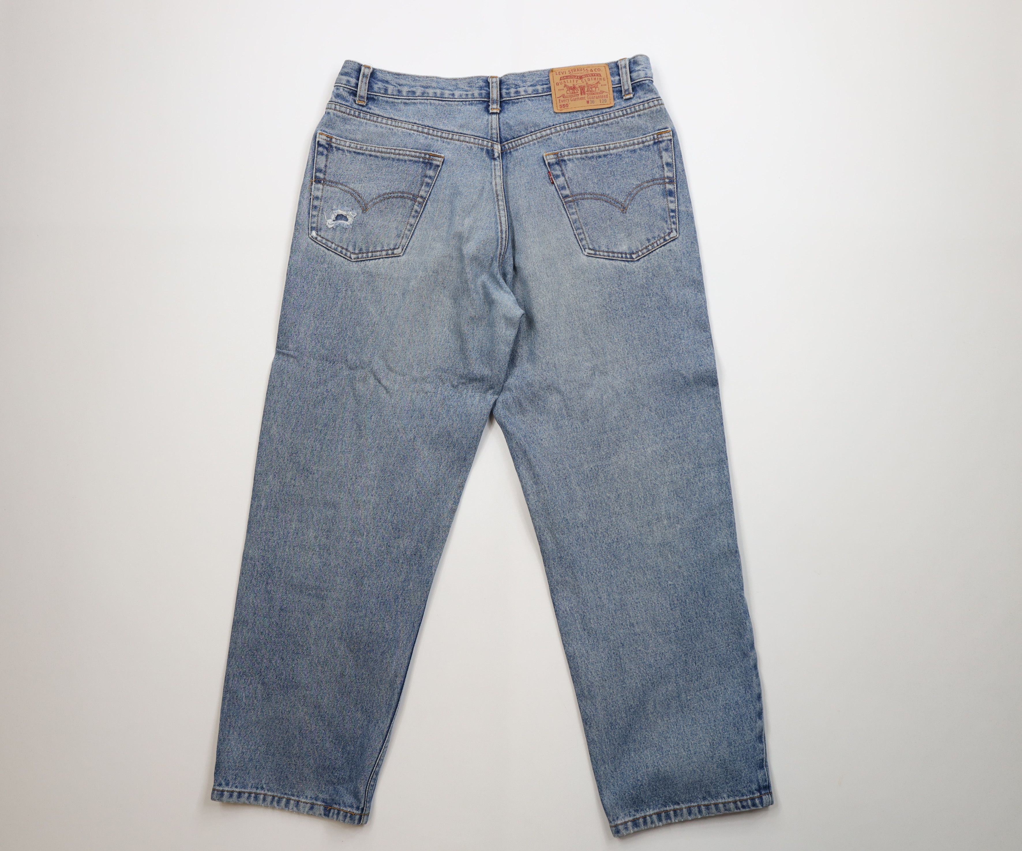 Levi's Vintage 90s Y2K Levis 550 Relaxed Fit Denim Jeans Blue Size US 36 / EU 52 - 11 Thumbnail