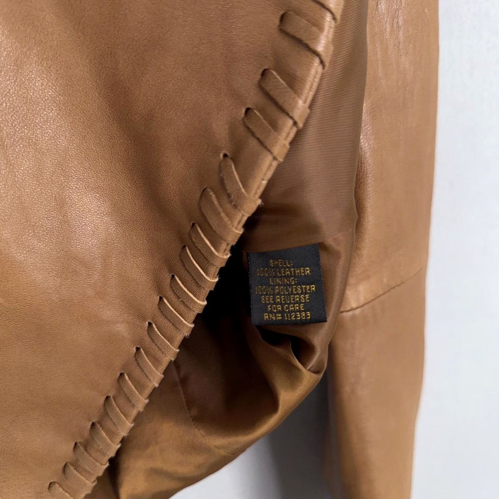 Vintage Reba Jacket Womens Medium Brown Leather Western Whipstitch Button Front Ladies Jacket Size M / US 6-8 / IT 42-44 - 7 Thumbnail