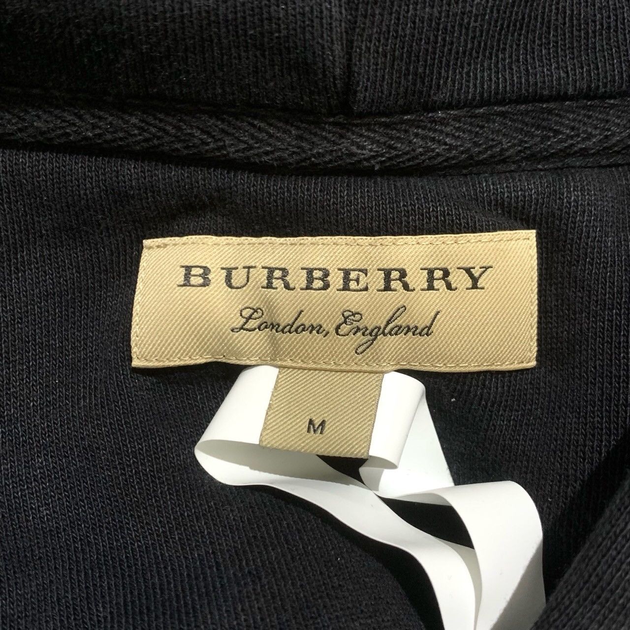 Burberry Burberry Logo Embroidered Hooded Black Cotton Sweatshirt (M) Size US M / EU 48-50 / 2 - 2 Thumbnail
