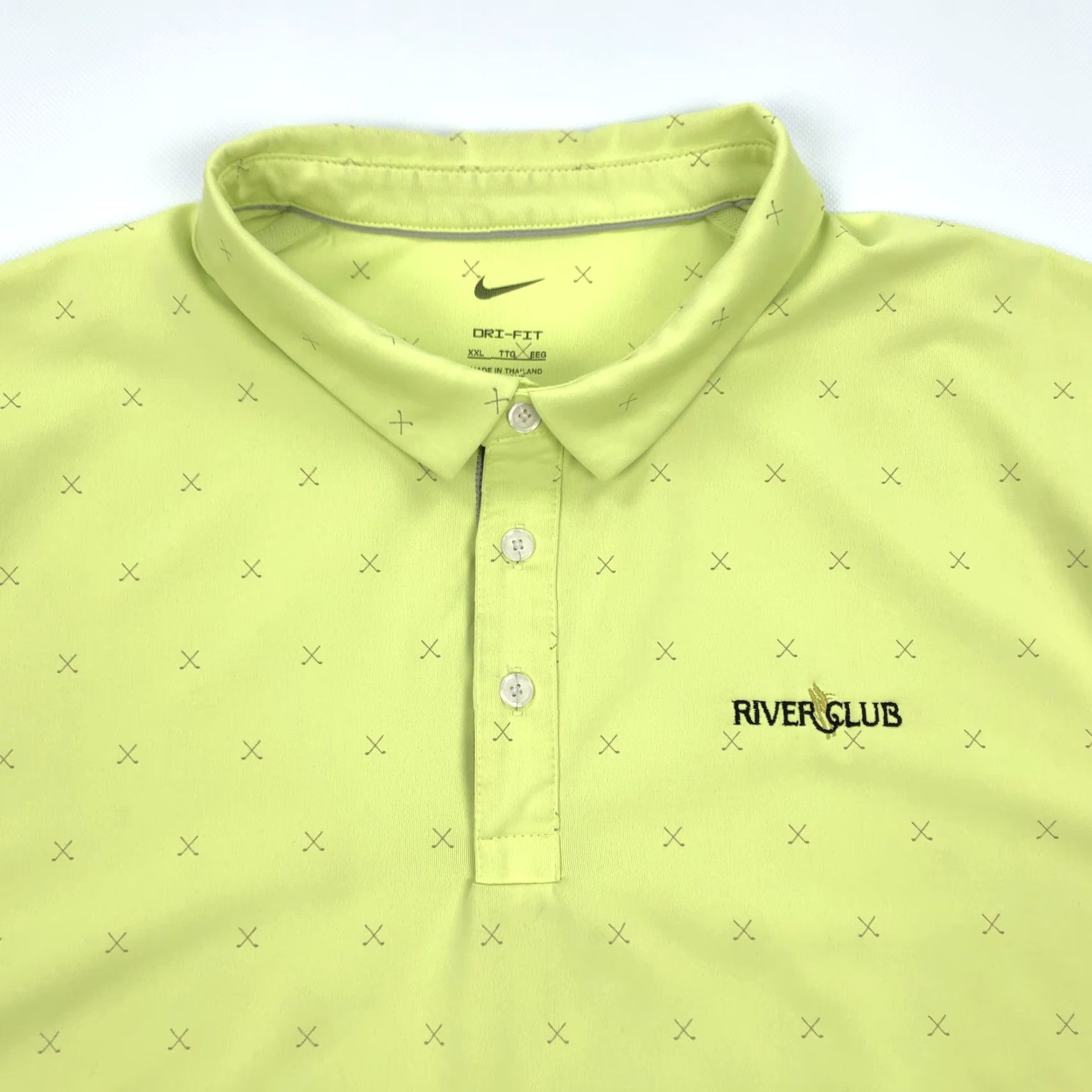 Nike Nike Dri-Fit Polo Shirt Mens 2XL Volt Green Embroidered Logo Golf Casual Activewear Shirt Size US XXL / EU 58 / 5 - 3 Thumbnail