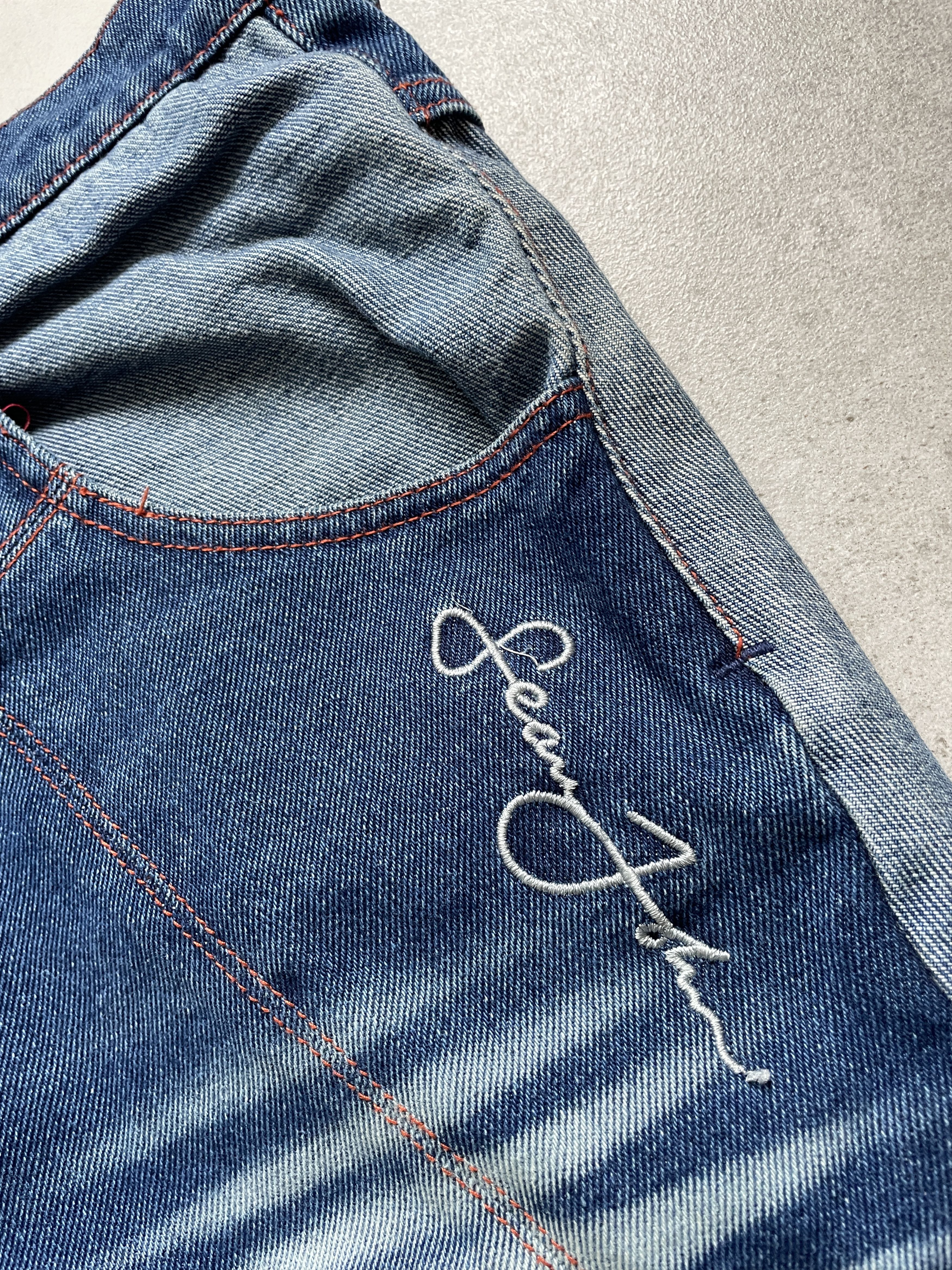 Sean John VINTAGE Y2K PATCHWORK SEAN JOHN WIDE LEG BAGGY DENIM JEANS Size US 34 / EU 50 - 3 Thumbnail