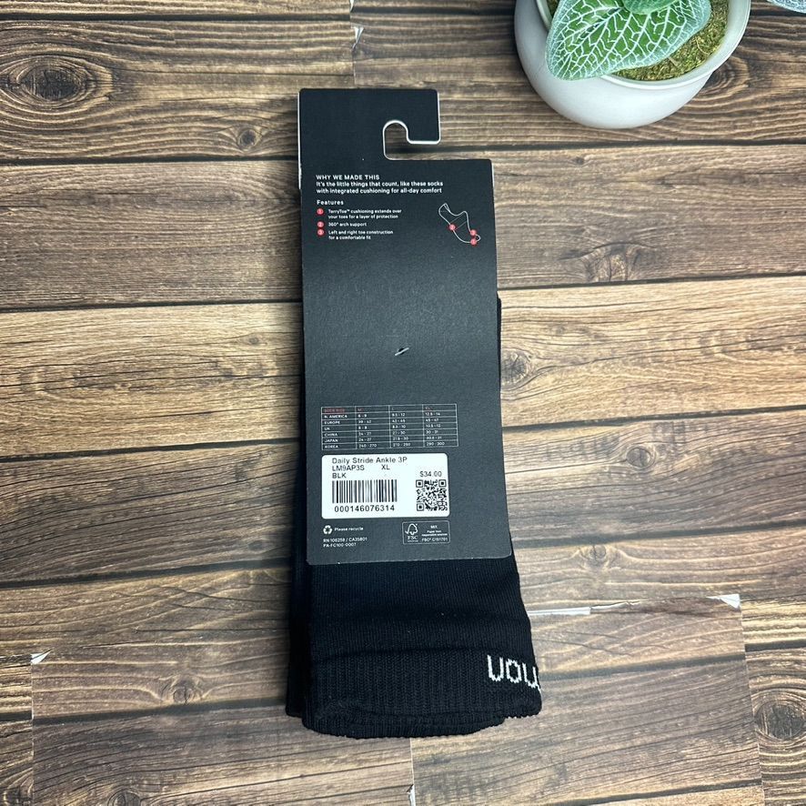 Lululemon Lululemon Men's Daily Stride Ankle Socks 3 Pack NWT Size XL Size ONE SIZE - 4 Thumbnail