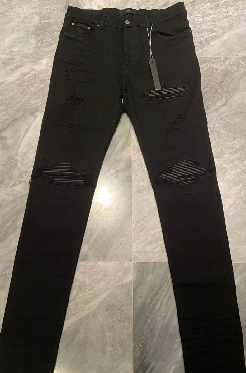 Amiri Amiri 21AW patchwork leather jeans Size US 34 / EU 50 - 1 Thumbnail