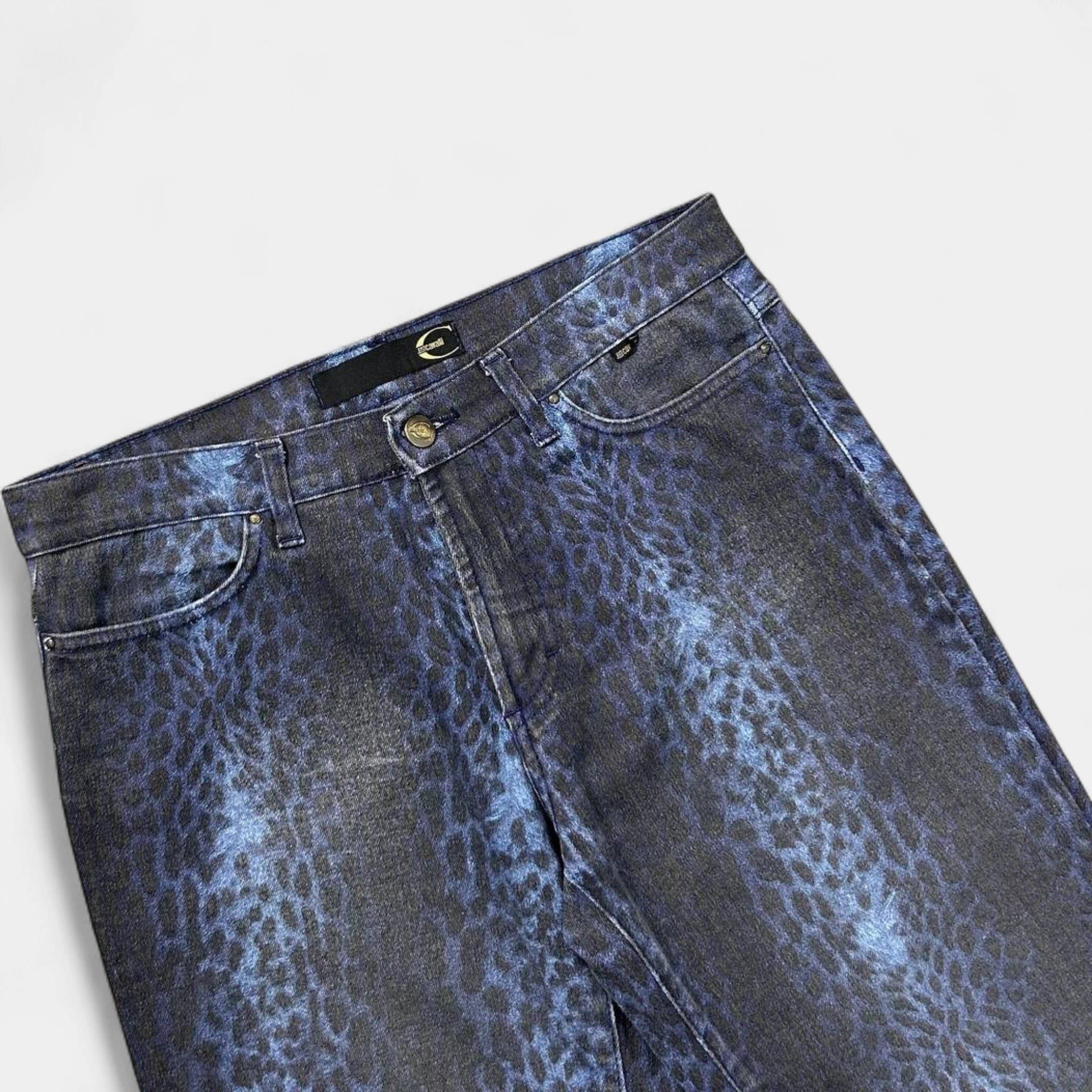 Just Cavalli Just Cavalli Dark Blue Leopard Pants Size 28" / US 6 / IT 42 - 2 Thumbnail
