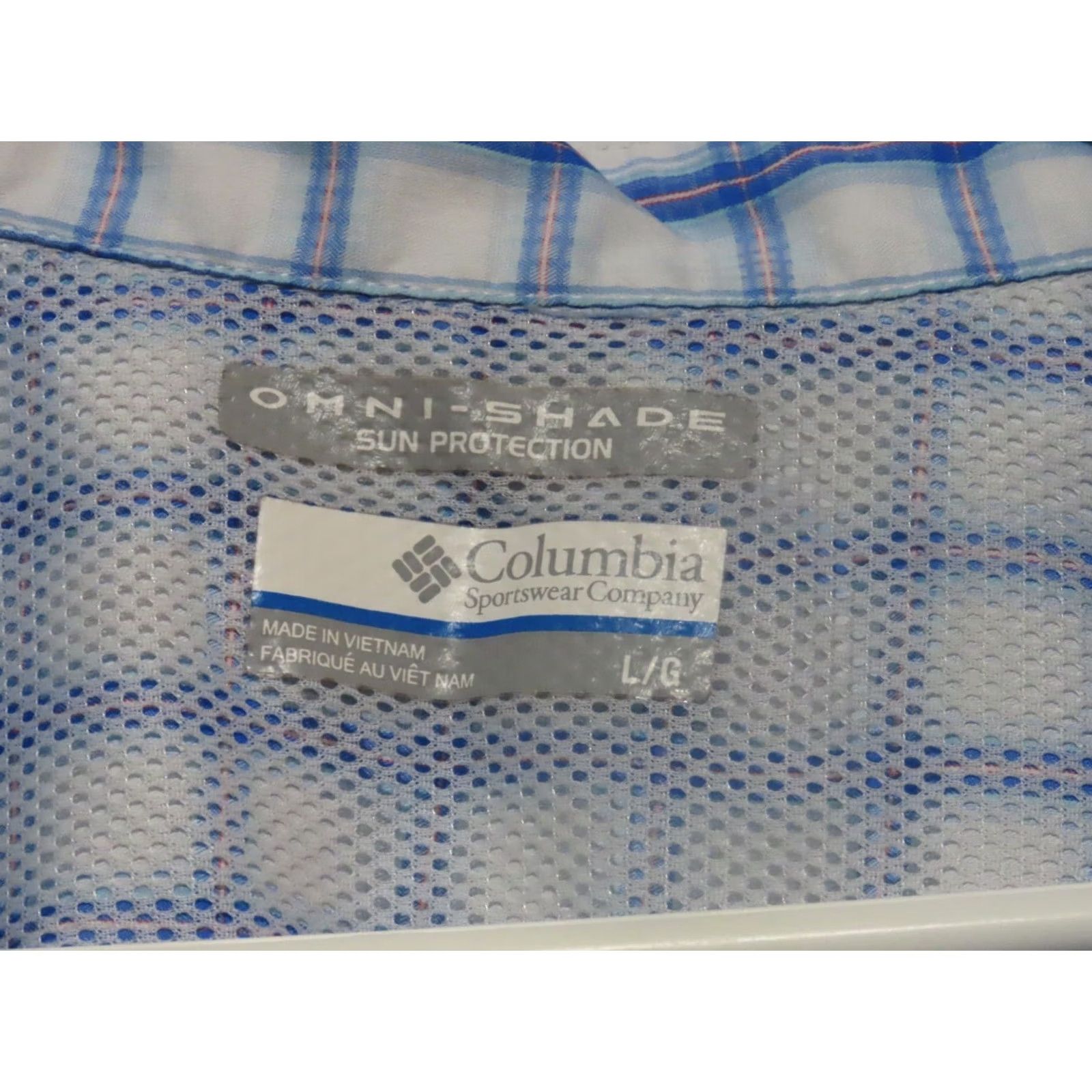 Vintage Columbia Omni-Shade Shirt Button Up Long Sleeve L Mens White Blue Pink Striped Outdoor Classic Size US L / EU 52-54 / 3 - 4 Thumbnail