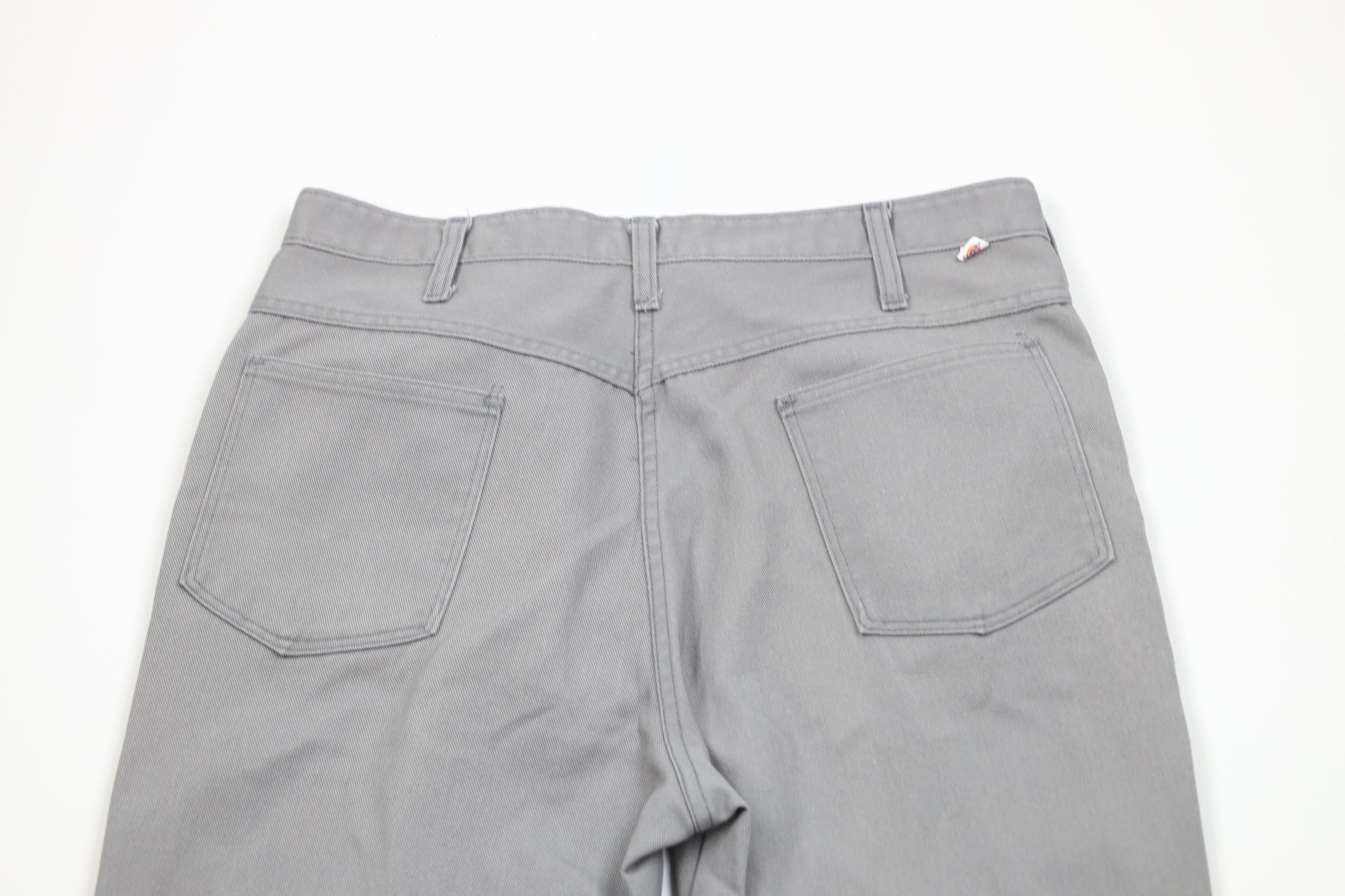 Dickies × Vintage Vintage 70s Dickies Flared Wide Leg Denim Jeans Gray USA Size US 34 / EU 50 - 9 Thumbnail