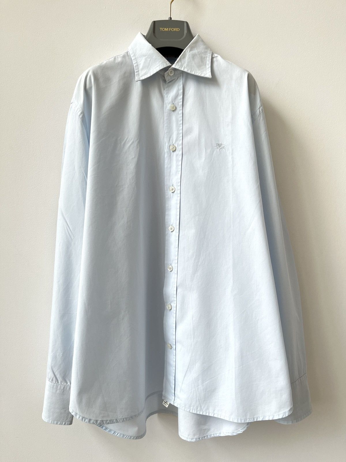 Burberry Vintage Burberry Nova Check Cuffs Shirt Baby Blue Luxury Size US XL / EU 56 / 4 - 4 Thumbnail