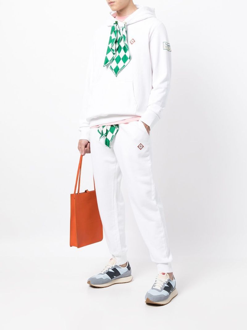 Casablanca White Embroidered Logo Silk Scarf Sweatpants Size US 36 / EU 52 - 2 Thumbnail