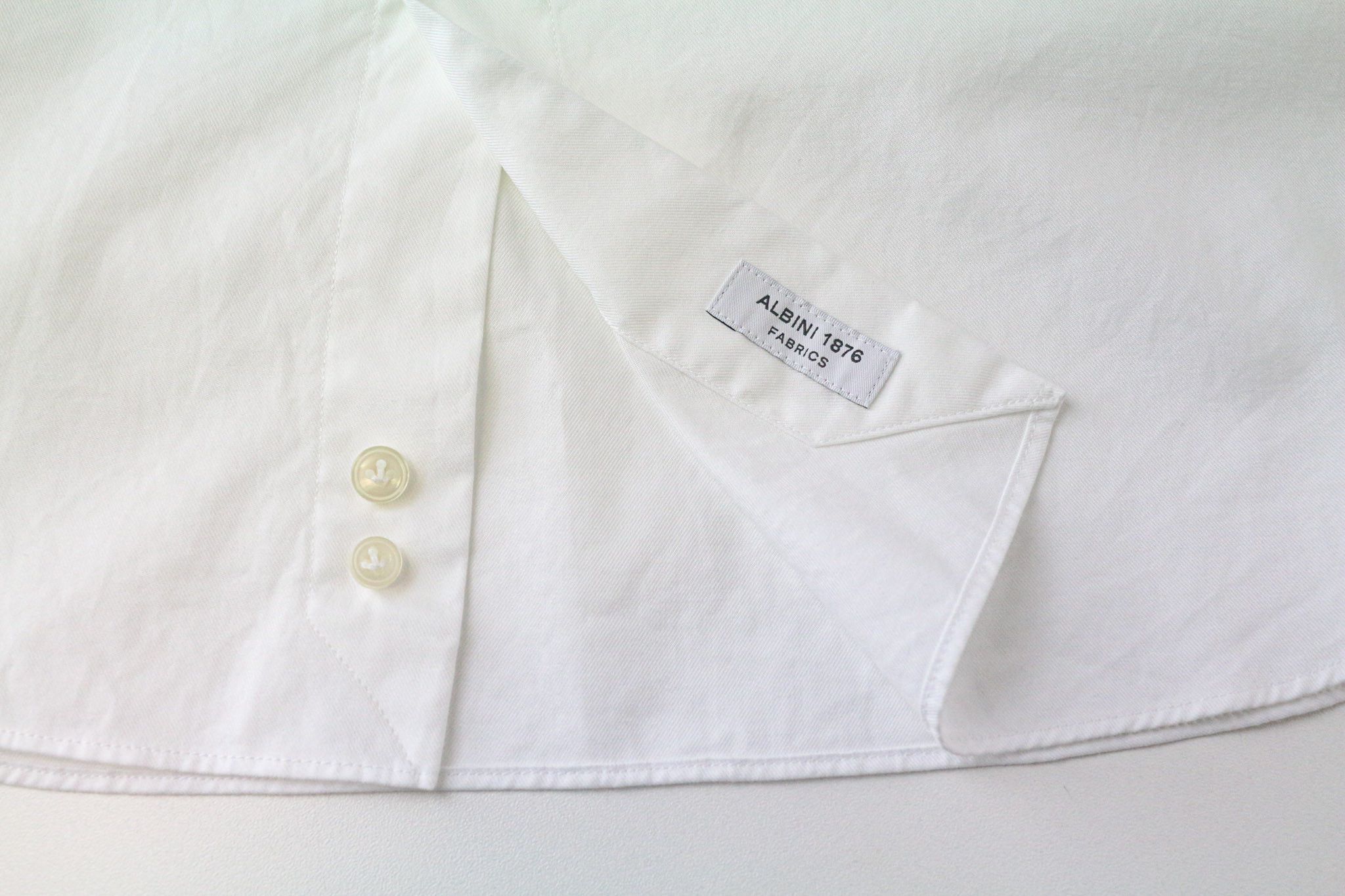 Suitsupply 46/18 Slim White Cotton Cutaway Twill Shirt 78417 Size 46R - 6 Thumbnail