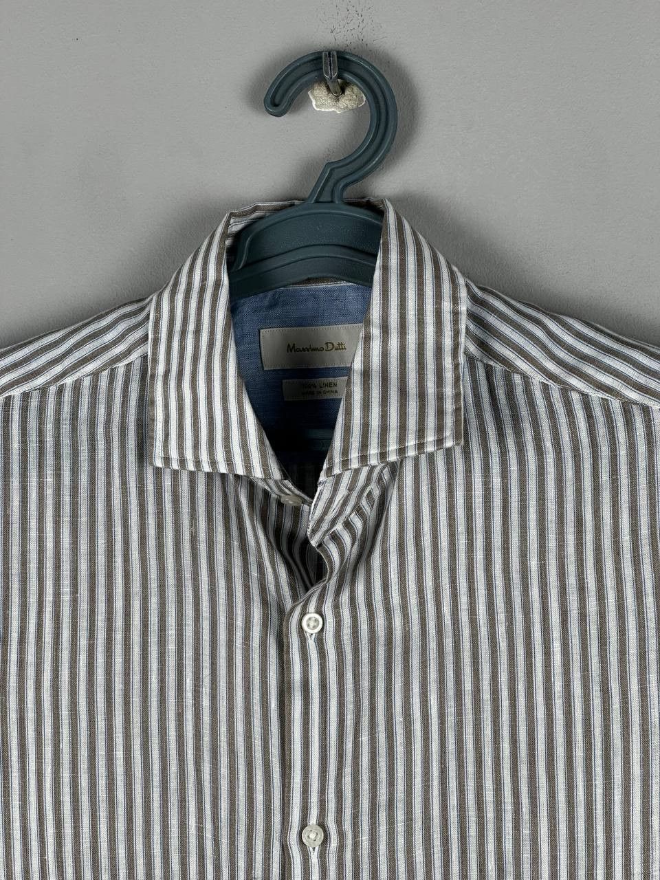 Massimo Dutti Massimo Dutti Luxury Beige Striped Linen Shirt Size US M / EU 48-50 / 2 - 4 Thumbnail