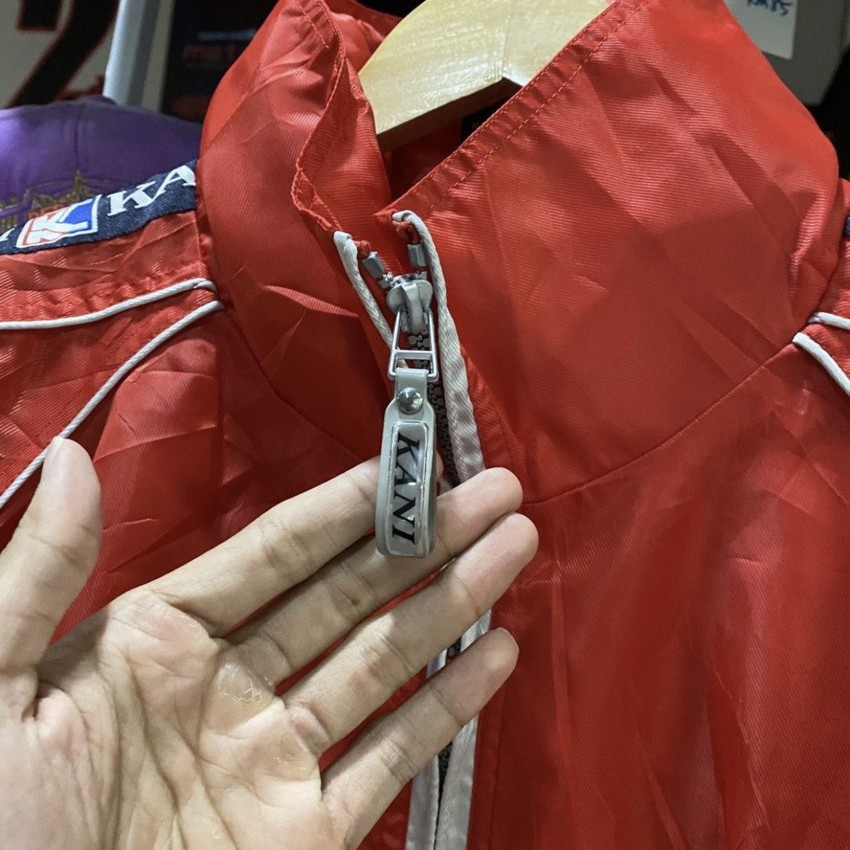 Karl Kani Vintage 90s Karl Kani Sport Big Logo Sidetape Windbreaker Size US L / EU 52-54 / 3 - 11 Thumbnail