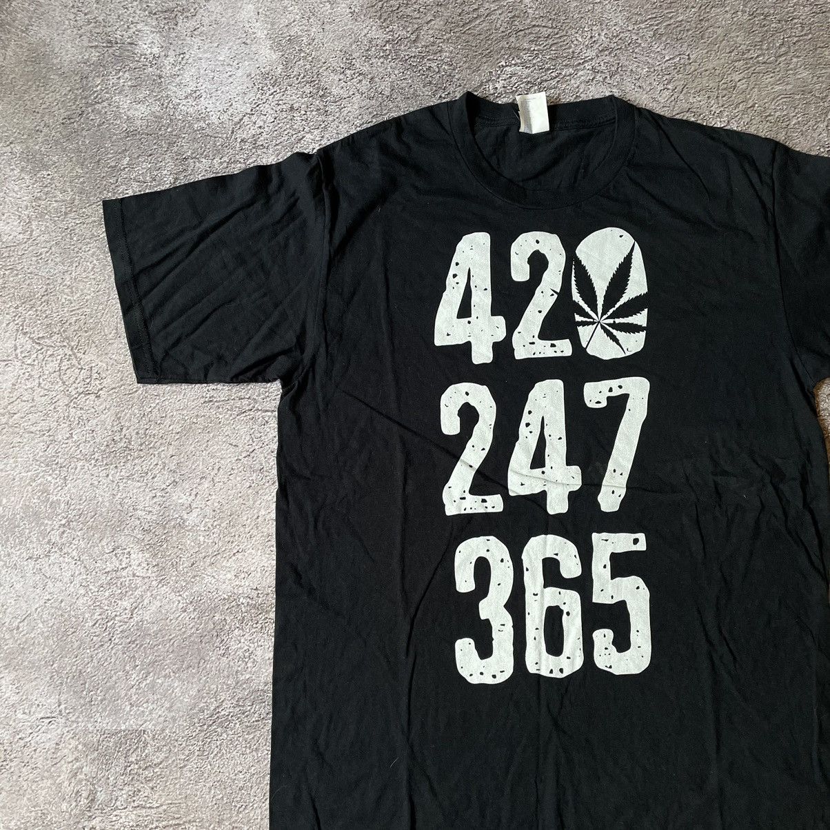 Vintage Vintage Y2K Graphic Tee 420 247 365 Streetwear Skate Slim XL Size US XL / EU 56 / 4 - 4 Thumbnail