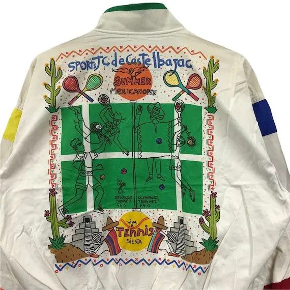 Jean Charles De Castelbajac Vtg 80’ JEAN CHARLES De CASTELBAJAC Tennis Art Jacket Size L / US 10 / IT 46 - 5 Thumbnail