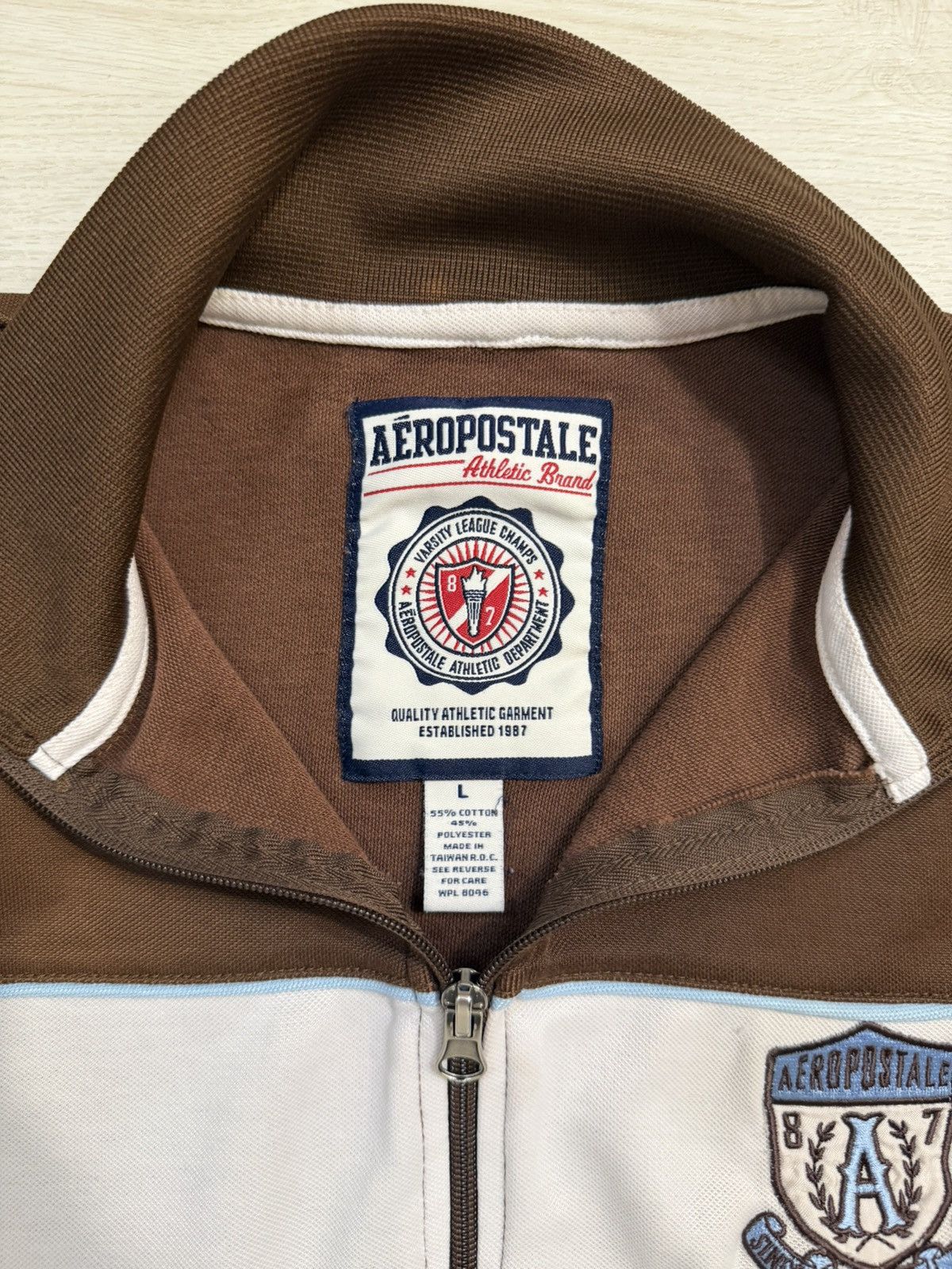 Aeropostale Y2K Aeropostale Full Zip Up Brown Striped Track Jacket Size US L / EU 52-54 / 3 - 6 Thumbnail