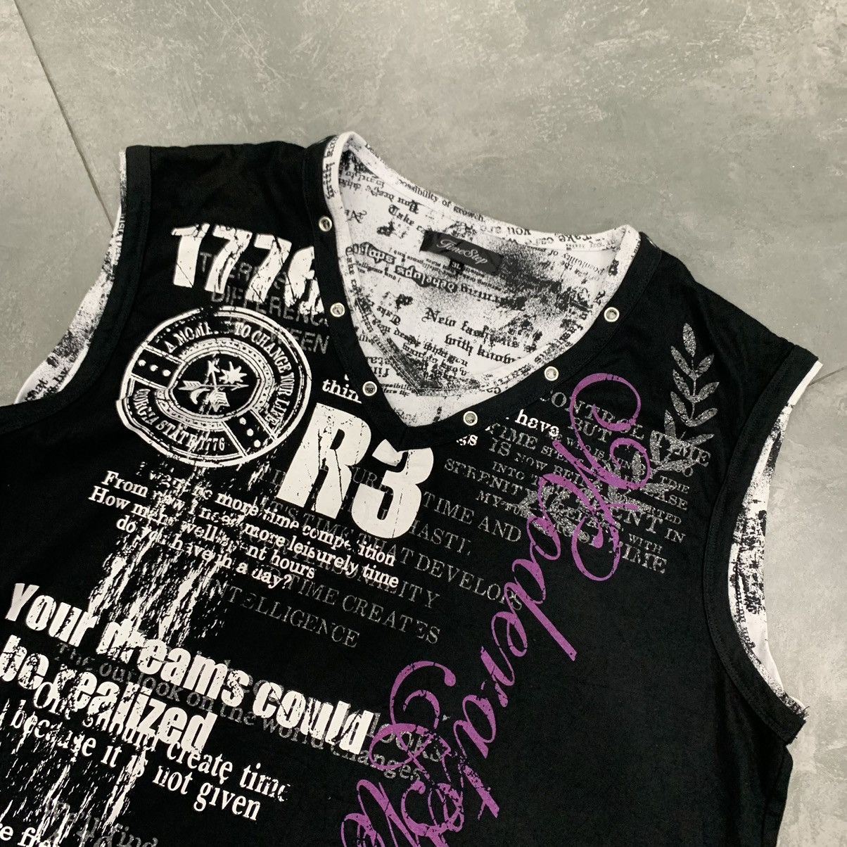 If Six Was Nine × Japanese Brand × Le Grande Bleu (L.G.B.) Y2K Time Step Cross Punk Rock Seditionaries Sleeve Less Size US L / EU 52-54 / 3 - 2 Thumbnail