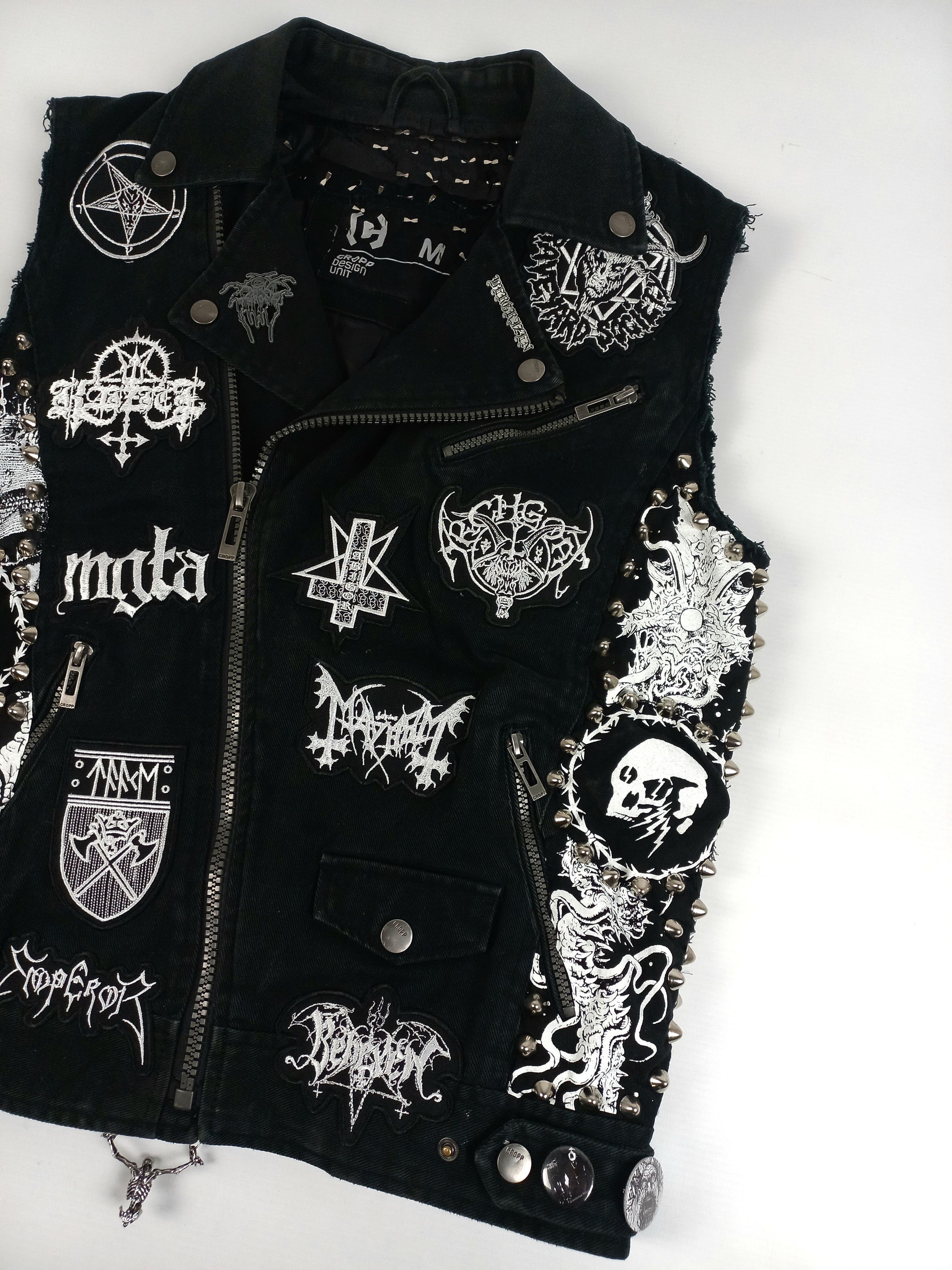 Band Tees × Vintage Rare custom Black Metal denim vest battle vest battle jacket Size US M / EU 48-50 / 2 - 8 Thumbnail