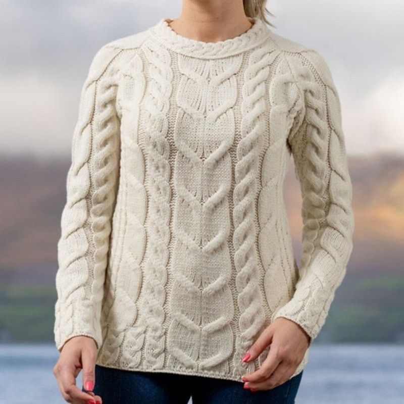 Aran Crafts Aran Sweater Super Soft 100% Merino Wool Luxury Cable Knit S Size S / US 4 / IT 40 - 1 Thumbnail