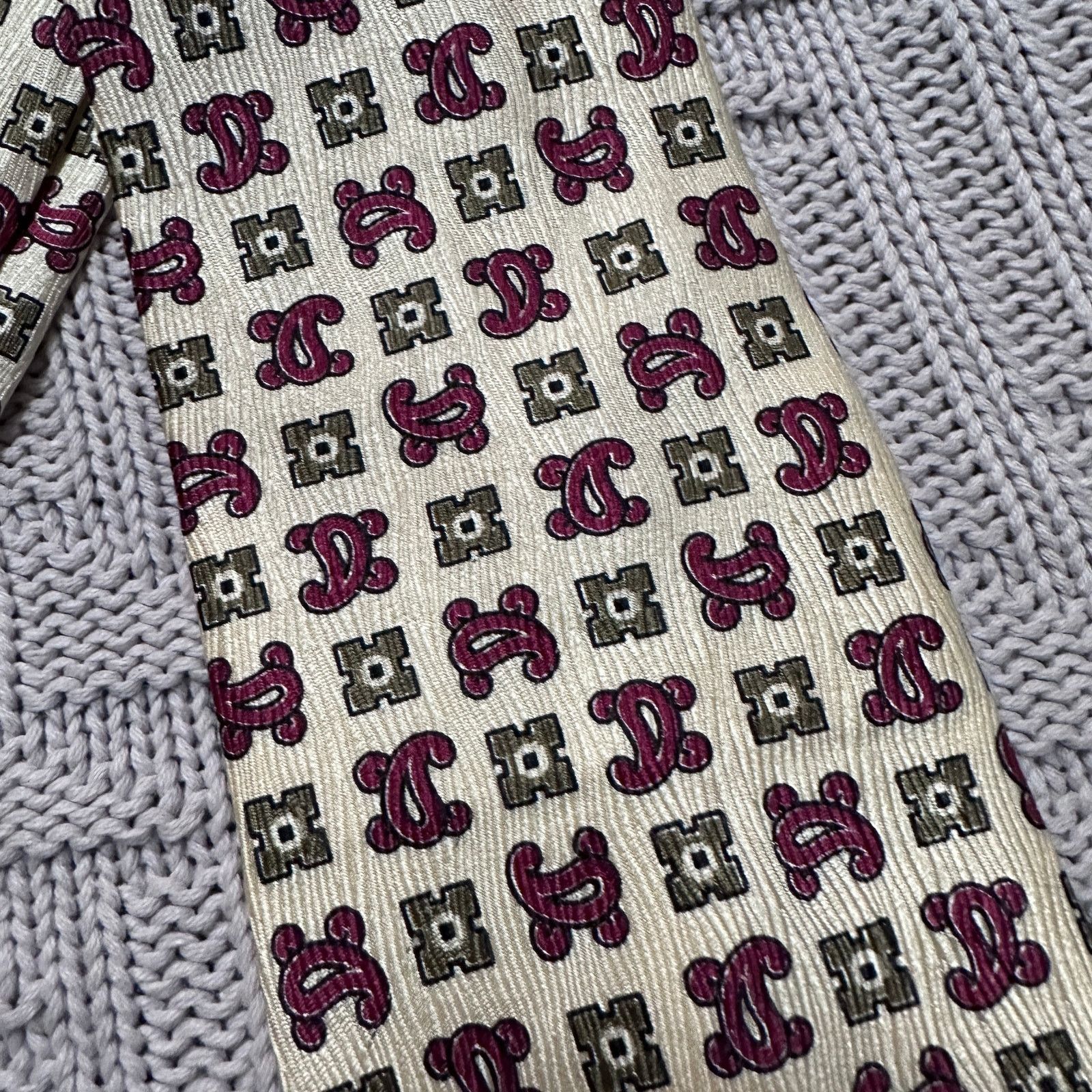 Alexander Julian Vintage Alexander Julian cream and red paisley silk tie Size ONE SIZE - 2 Thumbnail