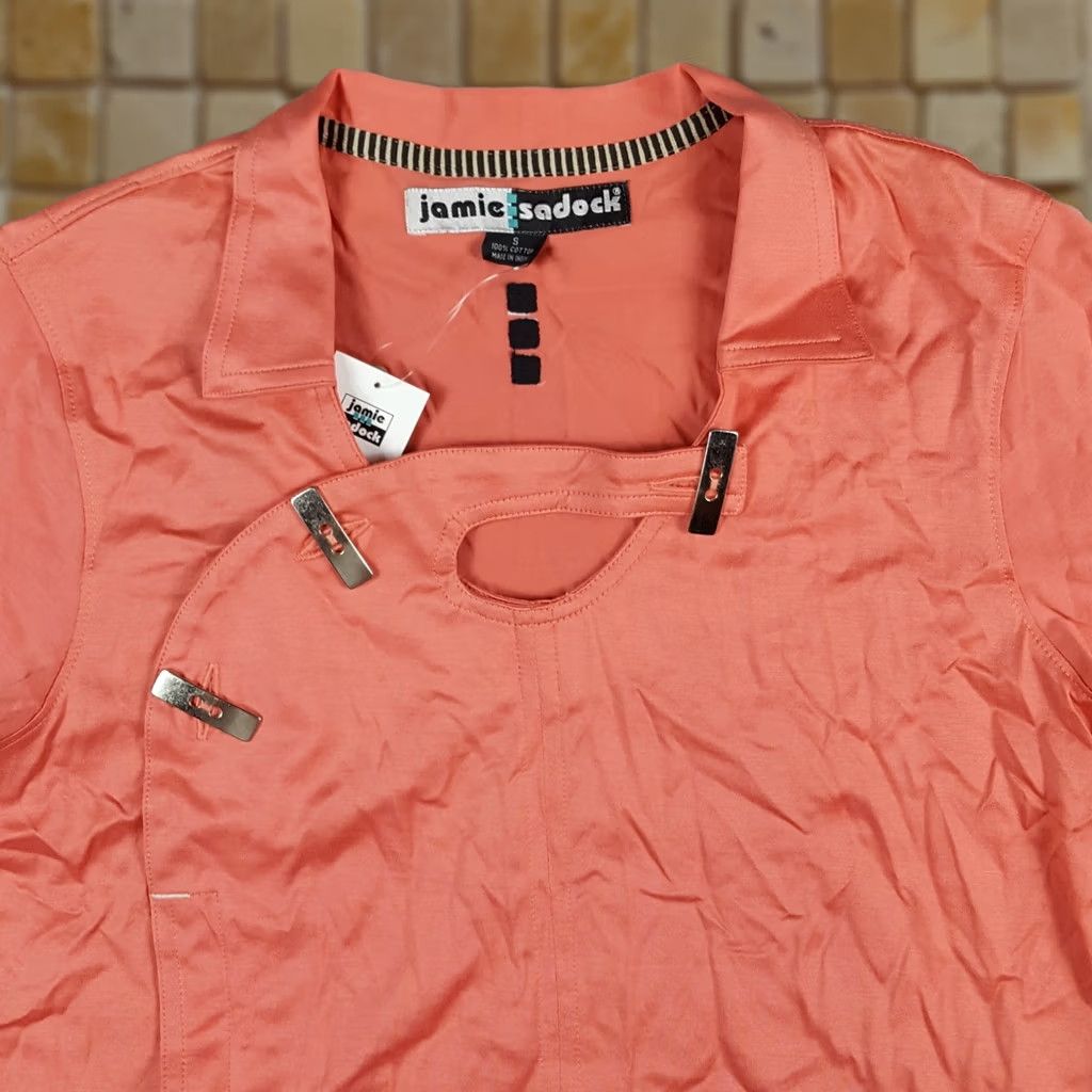 Vintage VINTAGE Jamie Sadock Polo Shirt Womens S Pink Short Sleeve Golf Knit 100% Cotton Y2K 90s Preppy Retro Sport Polo Size S / US 4 / IT 40 - 1 Thumbnail