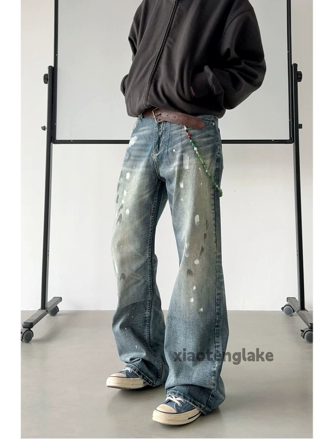 Jean × Vintage Washed faded cleanfit paint rusty stain baggy jeans Size US 30 / EU 46 - 4 Thumbnail