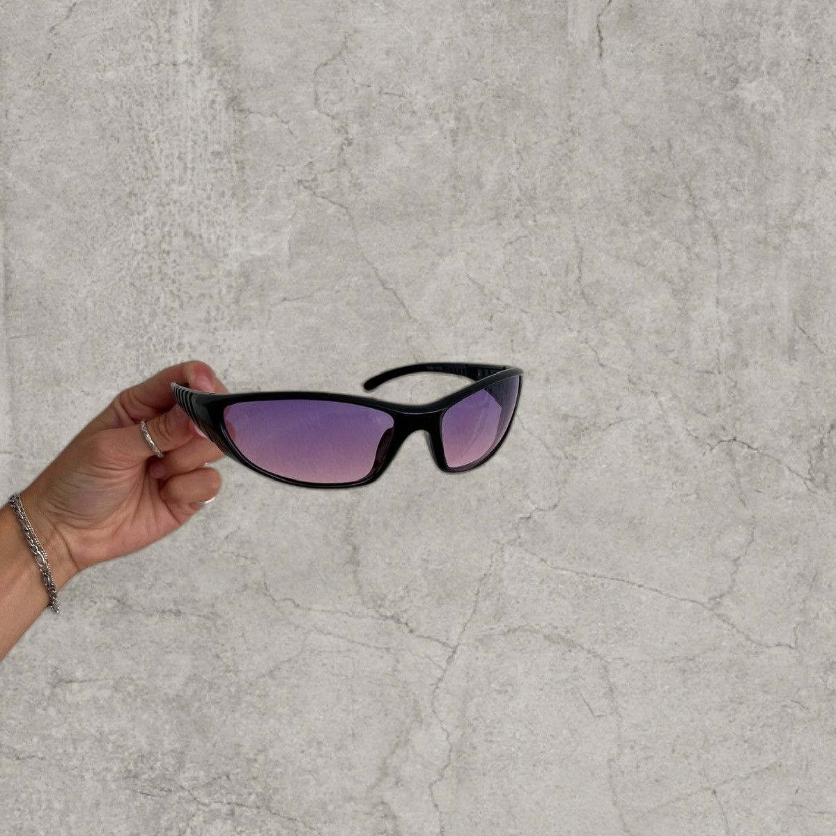 Japanese Brand Insane UV400 sunglasses, purple with black lense. One size. Size ONE SIZE - 2 Thumbnail