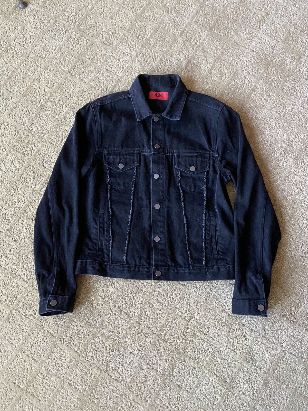 424 424 on Fairfax Distressed Denim Jacket Size US S / EU 44-46 / 1 - 1 Thumbnail