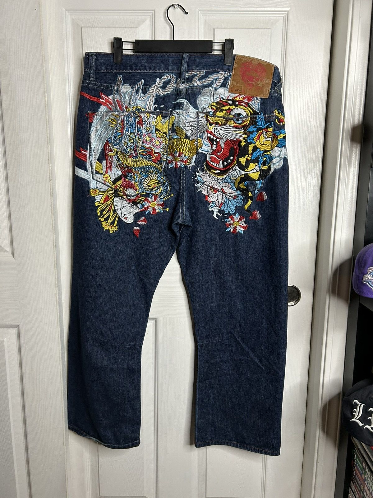 Christian Audigier 2008 Ed Hardy Japan Embroidered Jeans Size US 38 / EU 54 - 1 Thumbnail