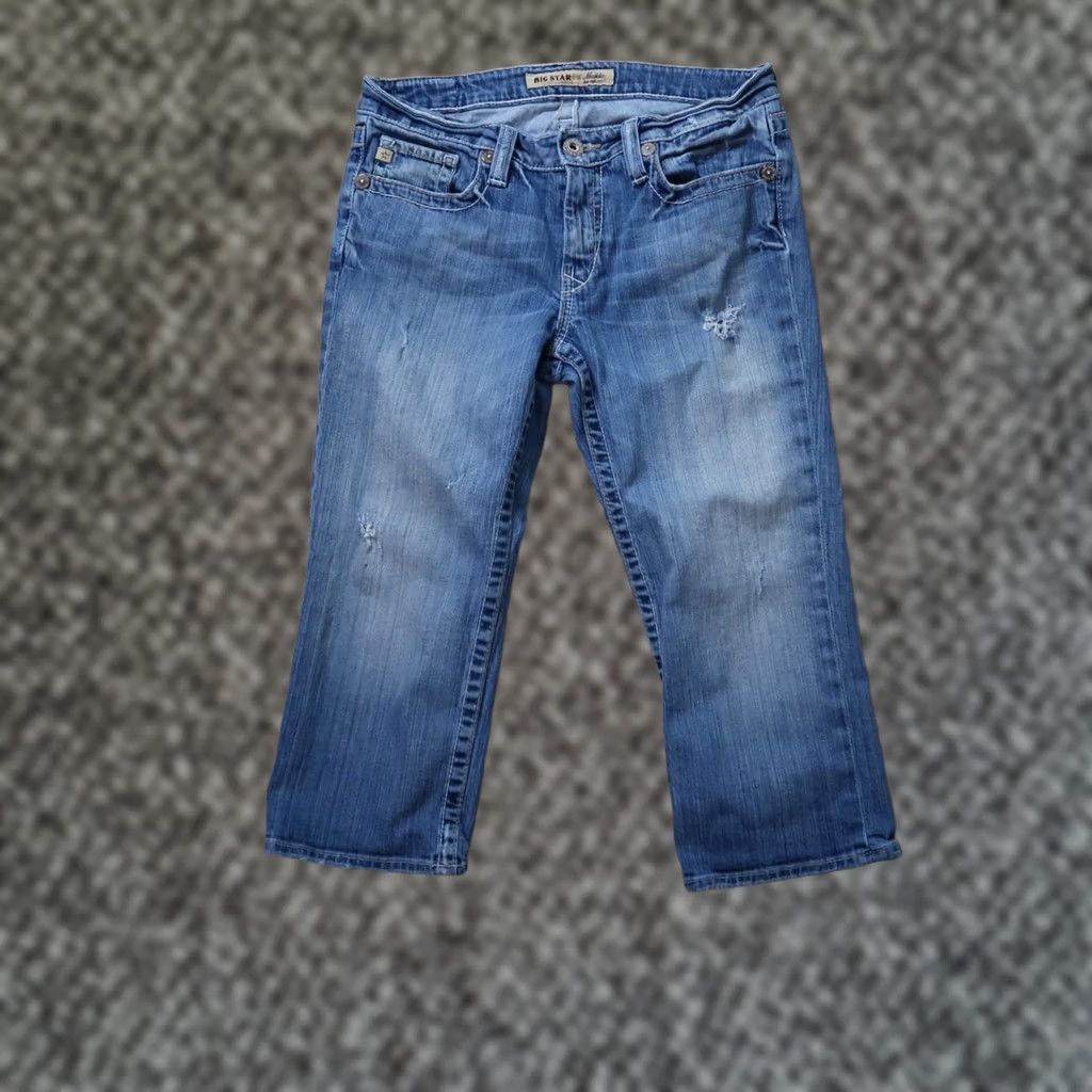 Denime BIG STAR Maddie Capri Jeans Women's 29 Blue stretch Denim Capris Slim 5-Pocket Embroidered Solid Color Jeans Mens? No, Women’s Slim Blue Capris 29 Size 29" - 1 Thumbnail