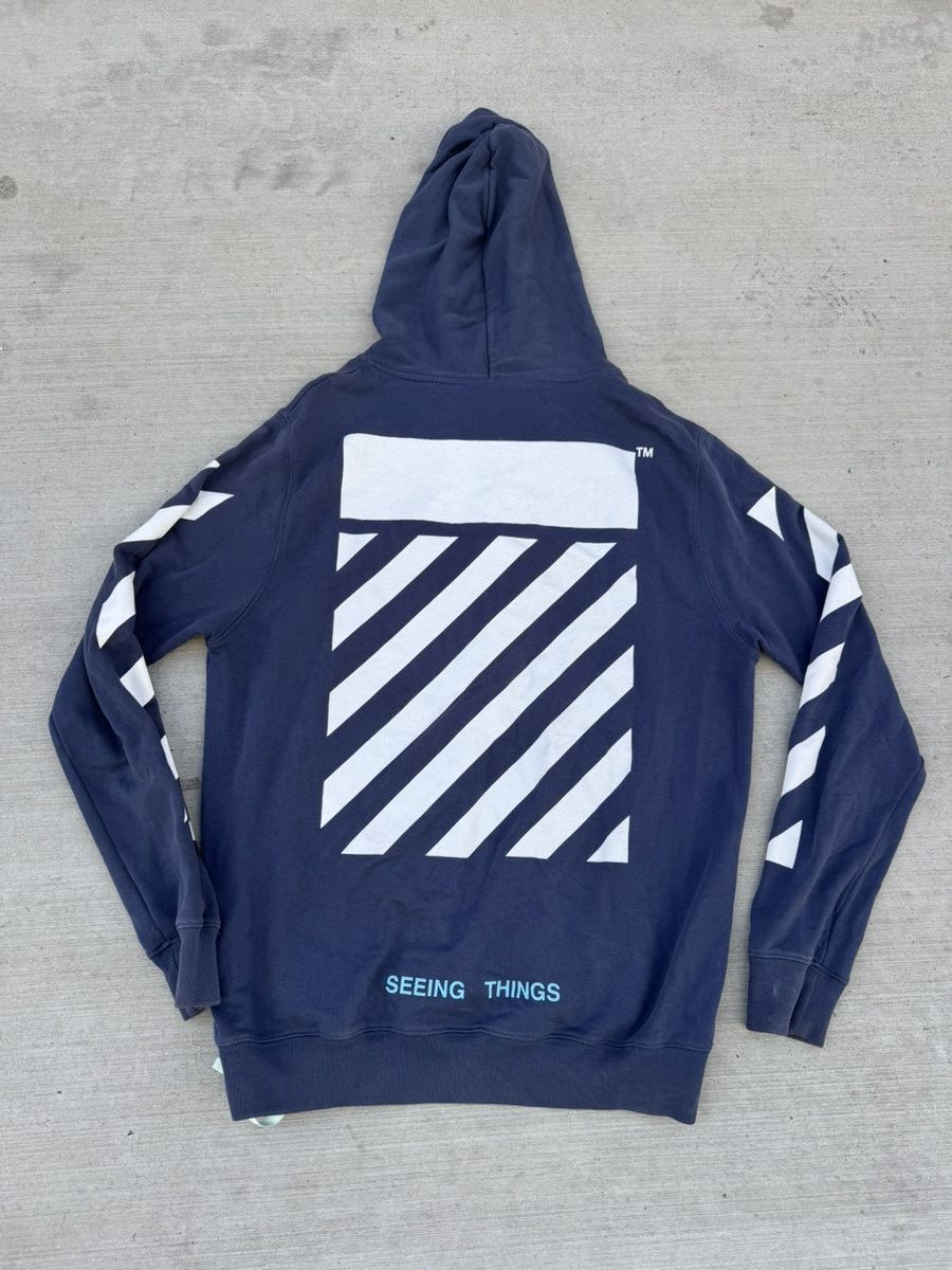Off-White OFF-WHITE CARAVAGGIO HOODIE SEEING THINGS BLUE PULLOVER SZ M Size US M / EU 48-50 / 2 - 3 Thumbnail