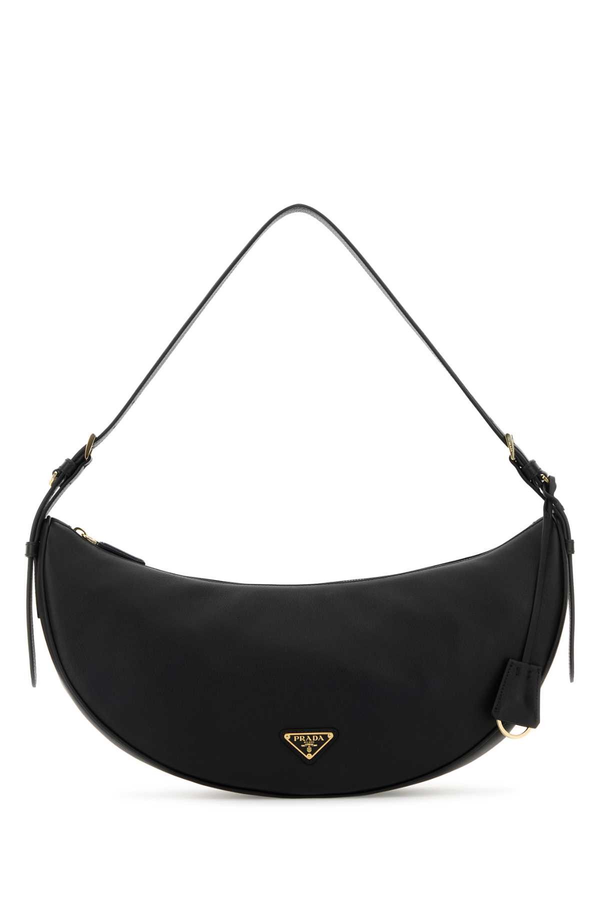 Prada Black Leather Large Prada Demi-Lune Crossbody Bag Size ONE SIZE - 1 Thumbnail