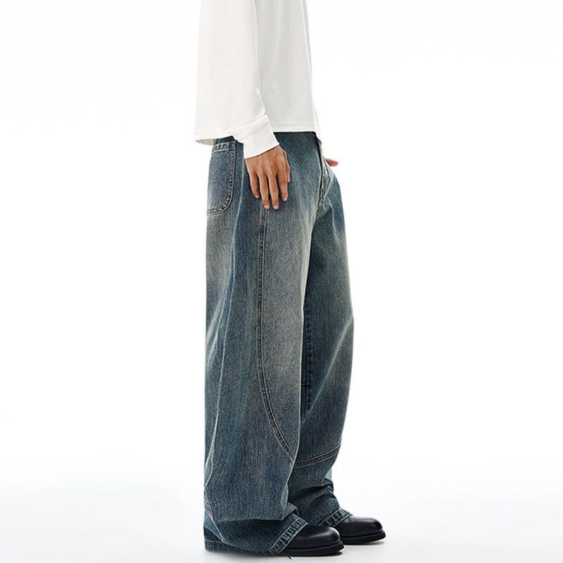 Japanese Brand American high street men's washed distressed curved jeans Size US 32 / EU 48 - 2 Thumbnail
