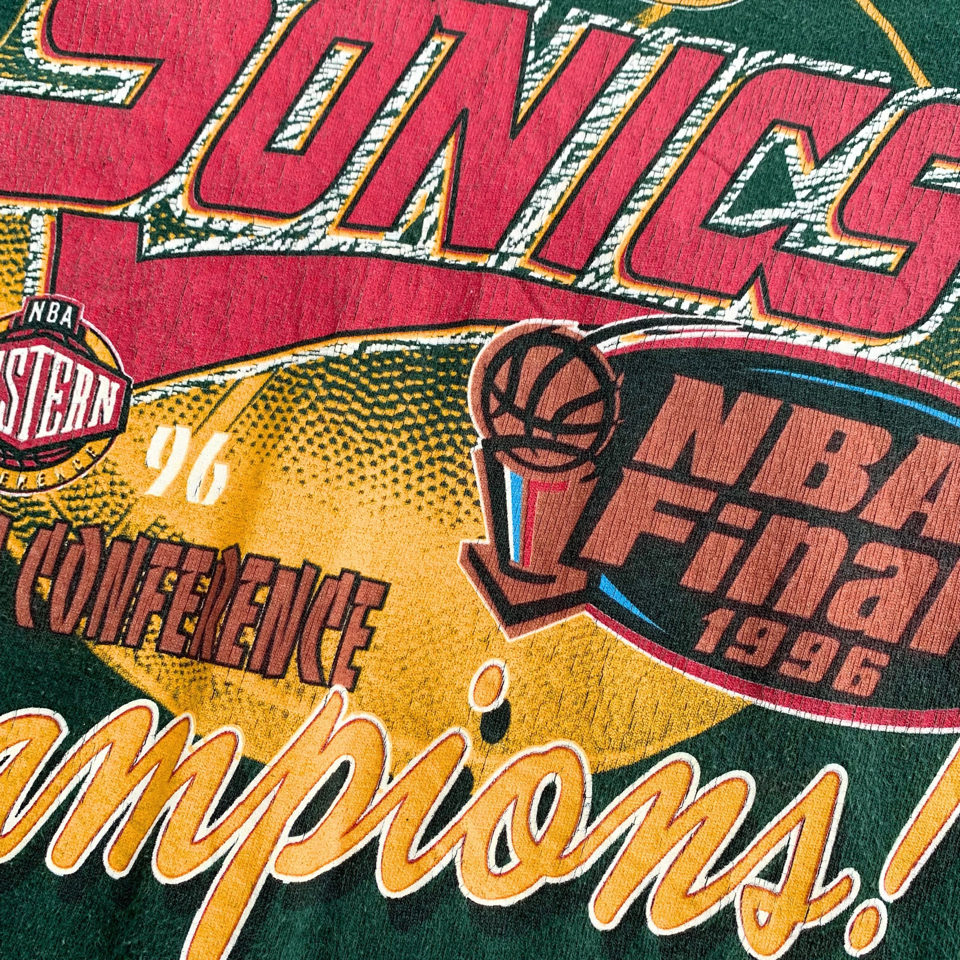 Vintage Vintage 1996 Sonics Seattle NBA Finals Champions FOTL Tee Size US XL / EU 56 / 4 - 3 Thumbnail