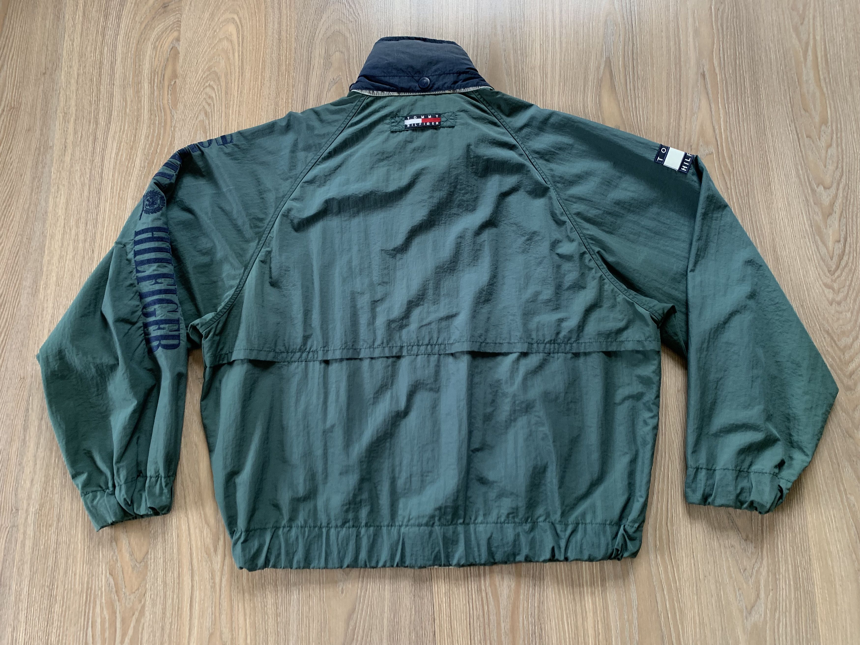 Tommy Hilfiger × Vintage Vintage Tommy Hilfiger Green Windbreaker Jacket 90s Size US XXL / EU 58 / 5 - 3 Thumbnail