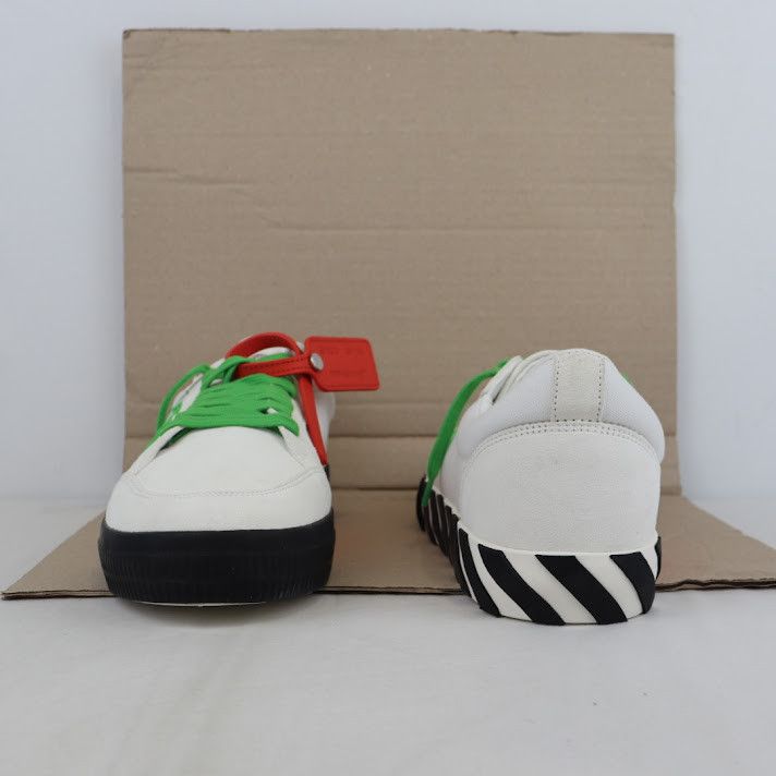 Off-White o1rshd1 Low Vulcanized Suede/Canva Sneakers in White Green Size US 6 / EU 39 - 10 Thumbnail