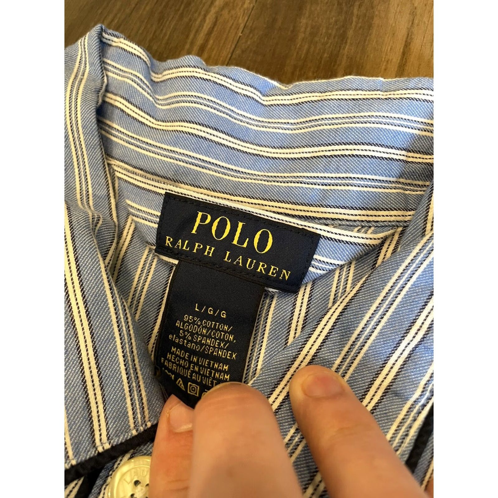 Polo Ralph Lauren Polo Ralph Lauren Mens Large Sleepshirt Plaid Blue White Casual Pajama Top Size US L / EU 52-54 / 3 - 5 Thumbnail