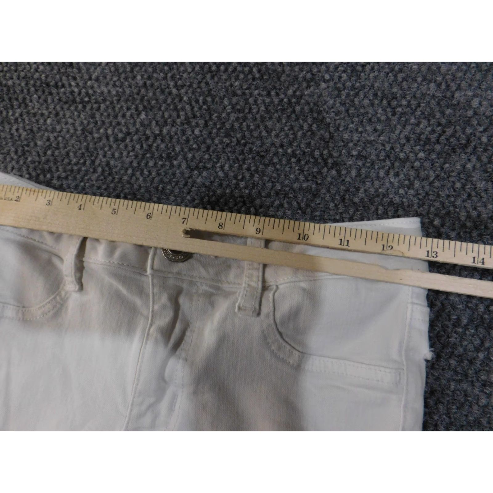 American Eagle Outfitters VINTAGE American Eagle Jegging Pants Womens 00 White Super Stretch Skinny Low Rise Denim Size 24" / US 00 / IT 34 - 6 Thumbnail