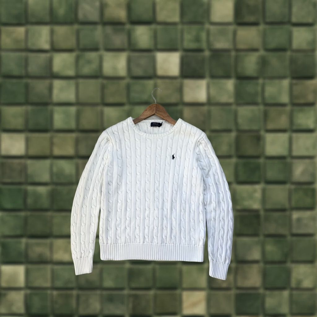 Polo Ralph Lauren Polo Ralph Lauren White Sweater Womens Pullover Crew Neck Luxury L Size Size L / US 10 / IT 46 - 1 Thumbnail