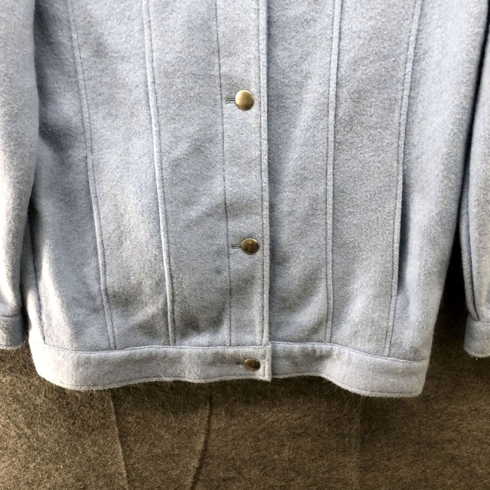 Zara VINTAGE Zara Oversized Shacket Womens S Dusty Blue Wool Blend Chore Jacket Soft Thick Size S / US 4 / IT 40 - 4 Thumbnail