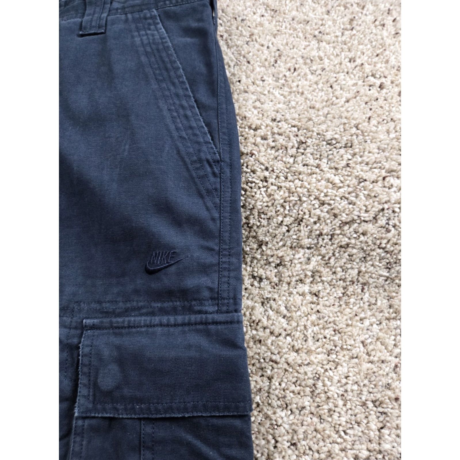 Nike VINTAGE Nike Cargo Pants Mens 34 Blue Straight Leg Baggy Drawstring Pockets Y2K Size US 34 / EU 50 - 5 Thumbnail