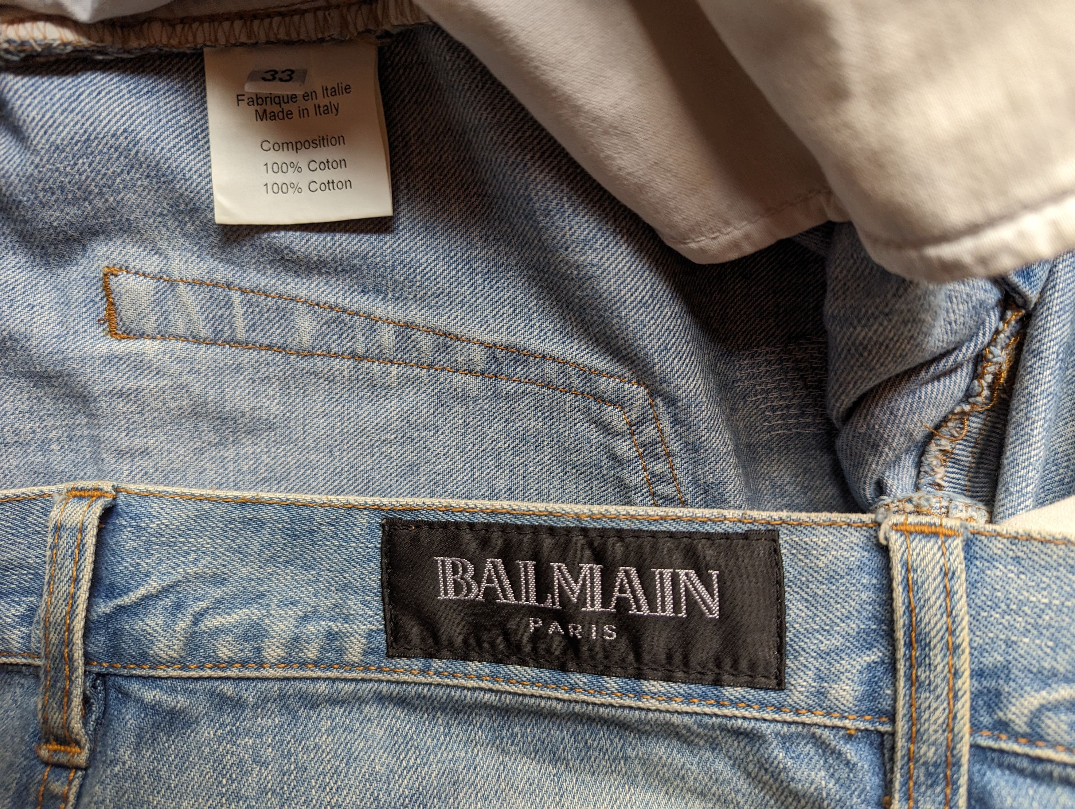 Balmain Balmain blue distressed jeans Size US 33 - 3 Thumbnail