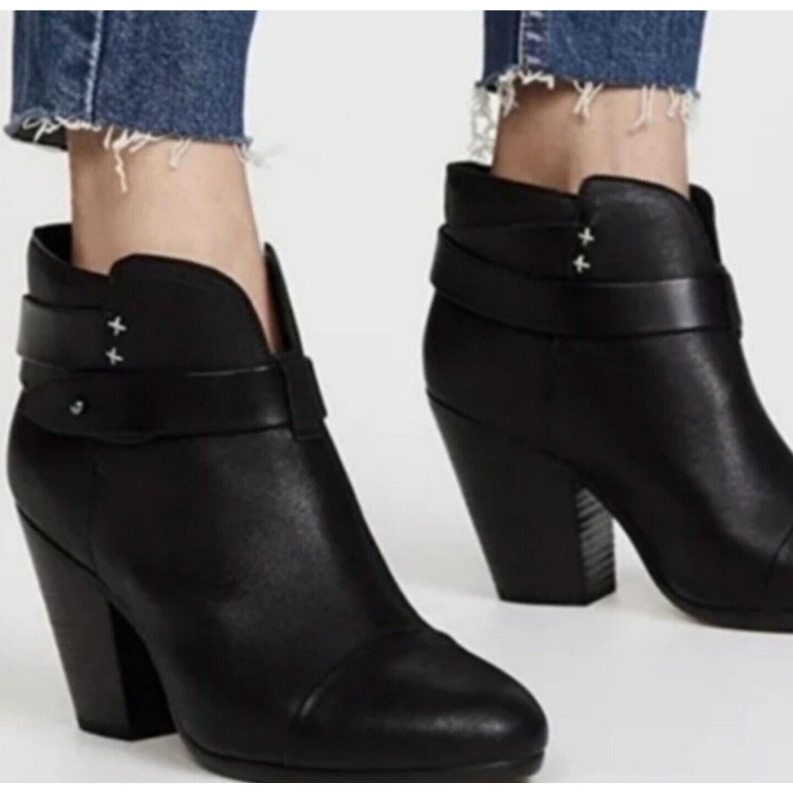 Rag & Bone Rag & Bone Size Harrow Ankle Booties Black Strap,Block Heel Size US 8.5 / IT 38.5 - 2 Thumbnail