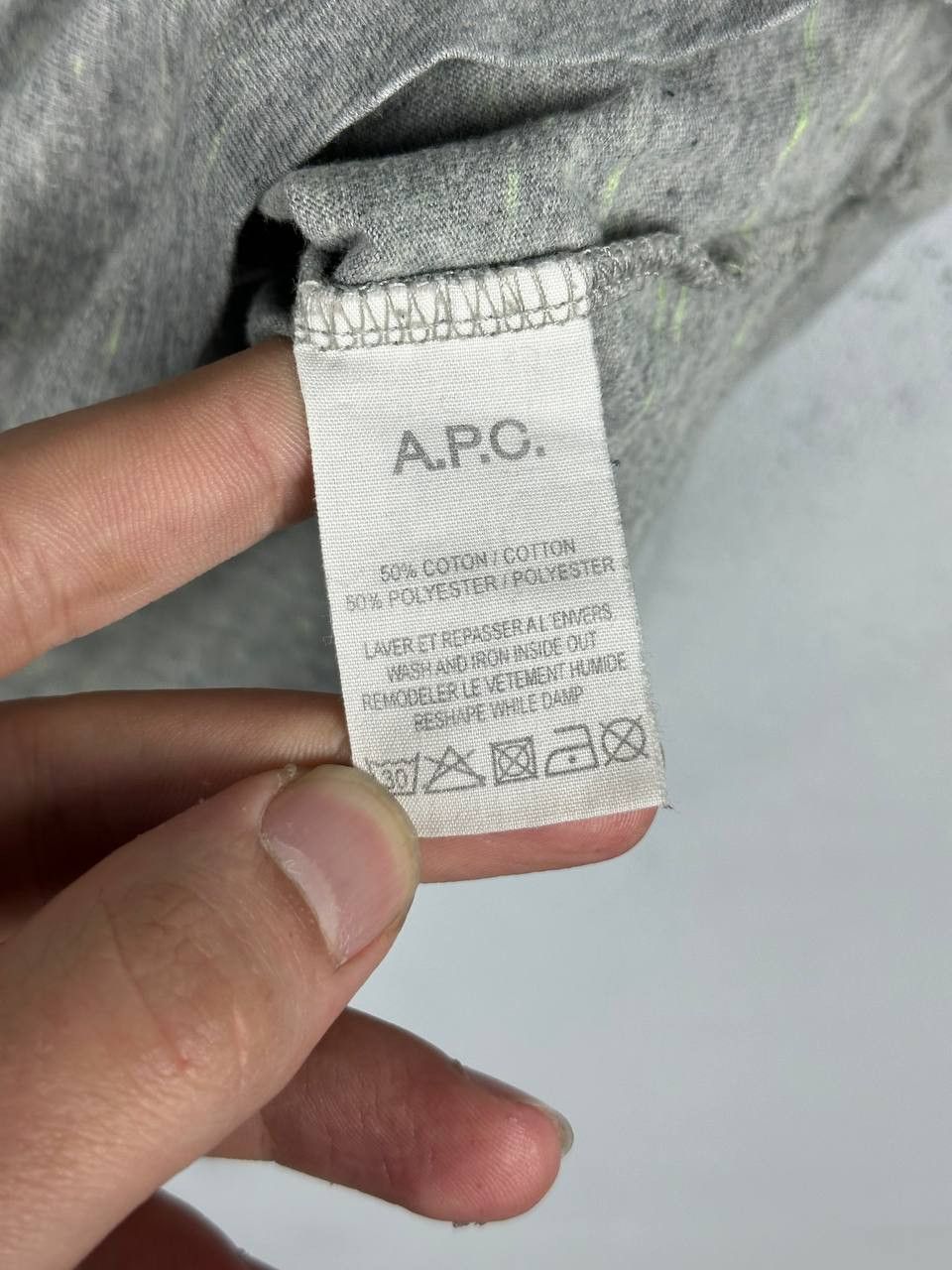 A.P.C. APC Basic Grey/Green T Shirt Size S Size US S / EU 44-46 / 1 - 6 Thumbnail