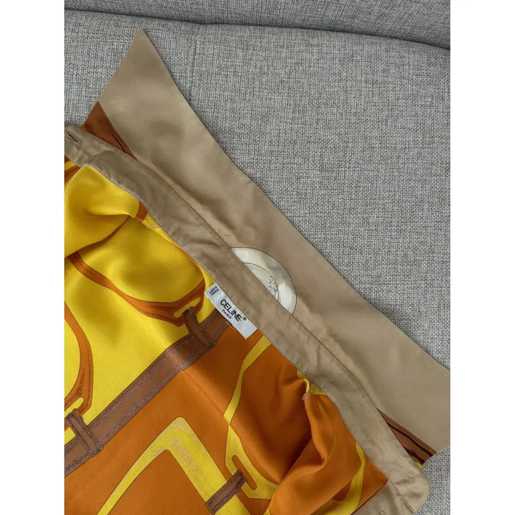 Celine Celine Orange Silk Long Sleeve Button Up Blouse Tops Size L / US 10 / IT 46 - 7 Thumbnail